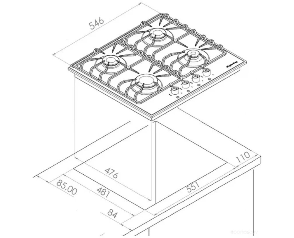 Поверхность газовая Kuppersberg FQ 602 B