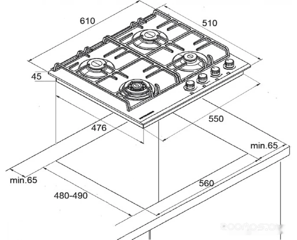 Поверхность газовая Kuppersberg FS 65 Ant
